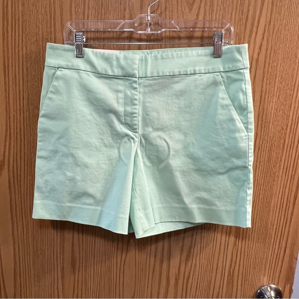 LOFT Green Bermuda Shorts Tailored Cotton Blend